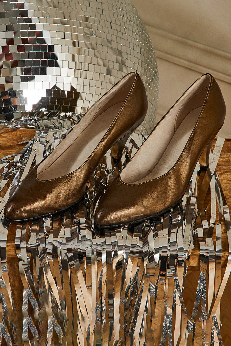 Bronze leather pumps - Size 36