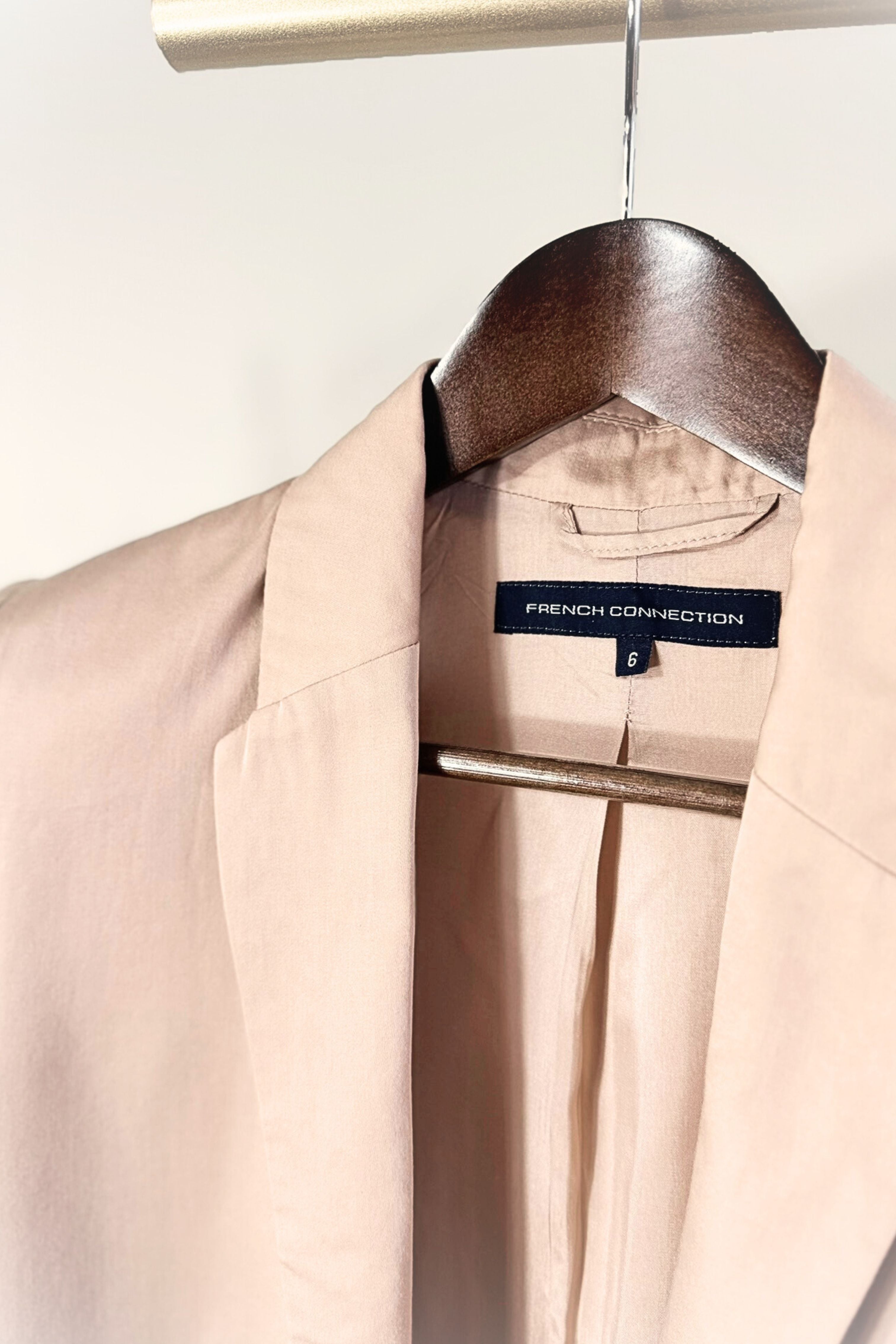 Veste en soie structurée vieux rose