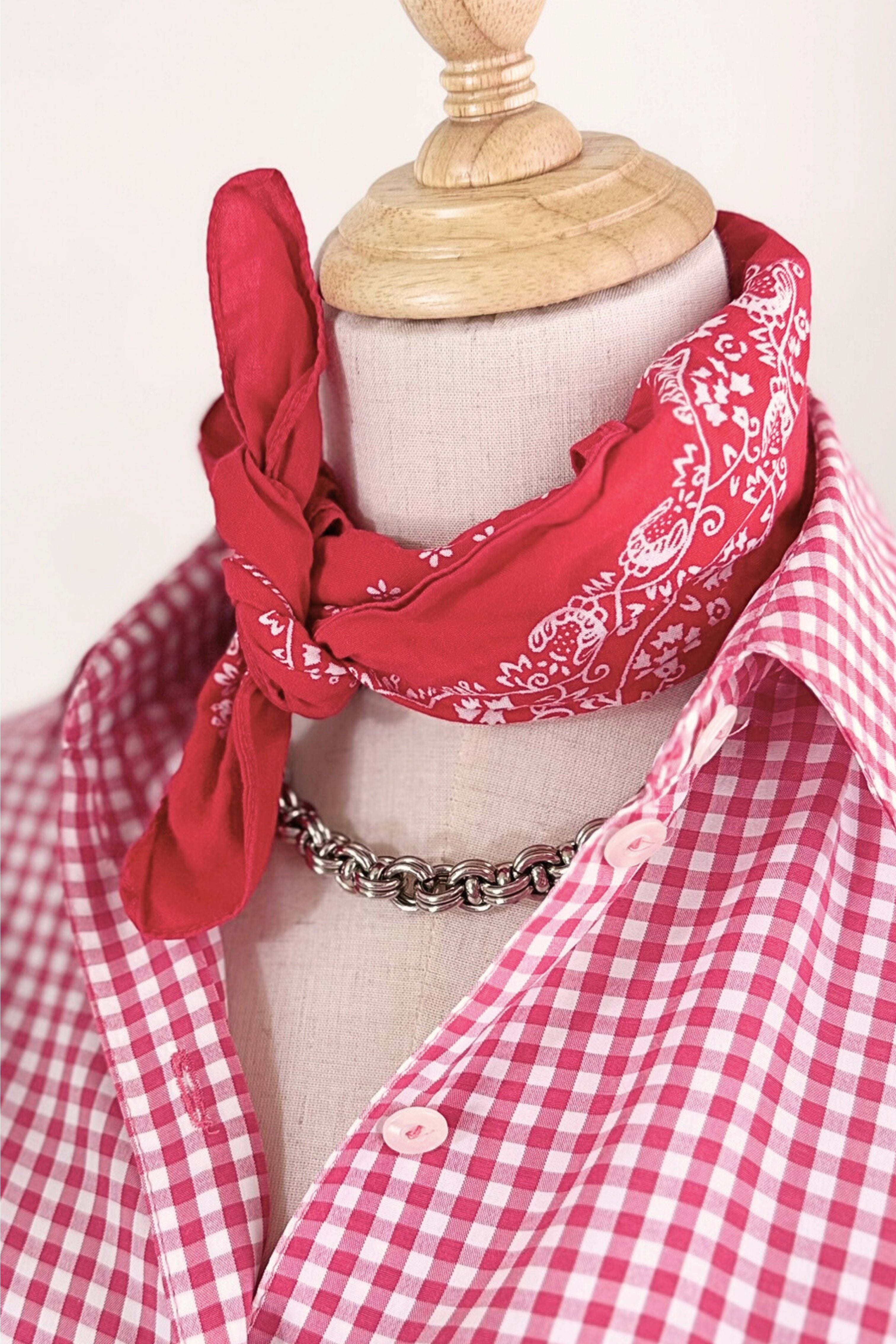 Pink floral silk scarf