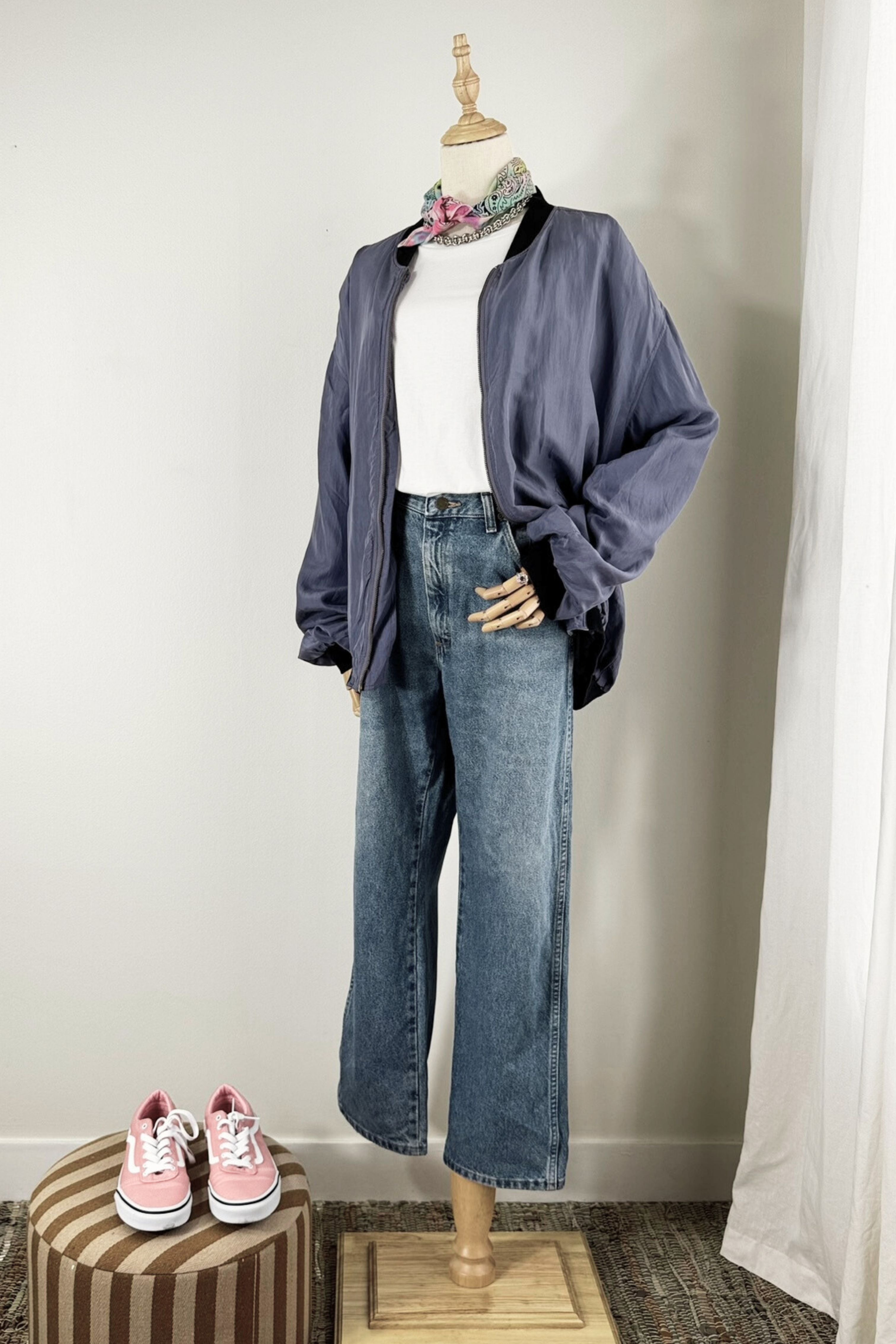 Jeans Wrangler large W32 bleu moyen
