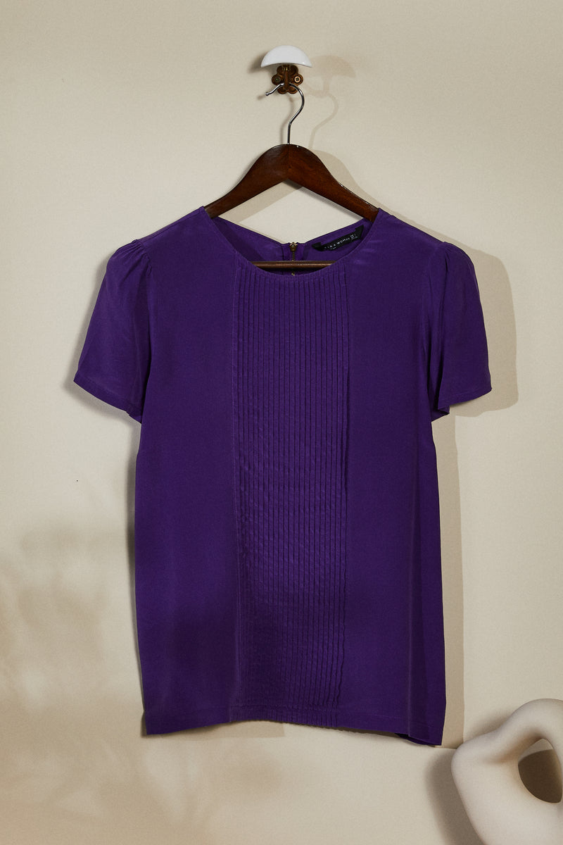 Blouse en soie violet