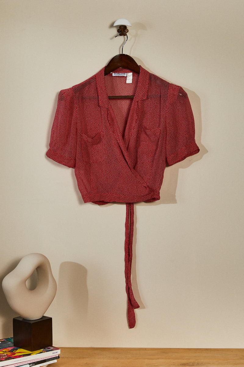 Blouse portefeuille rouge