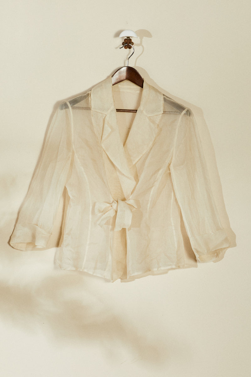 Blouse en soie écrue