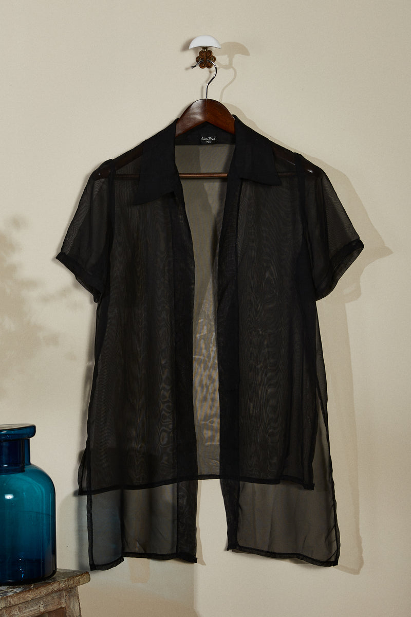 Blouse transparente noire