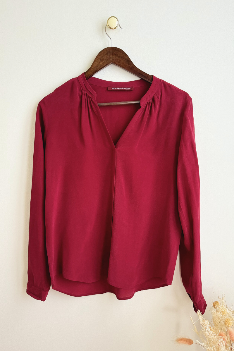 Blouse en soie fuchsia