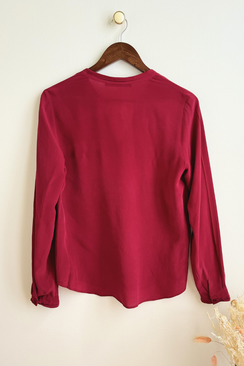 Blouse en soie fuchsia