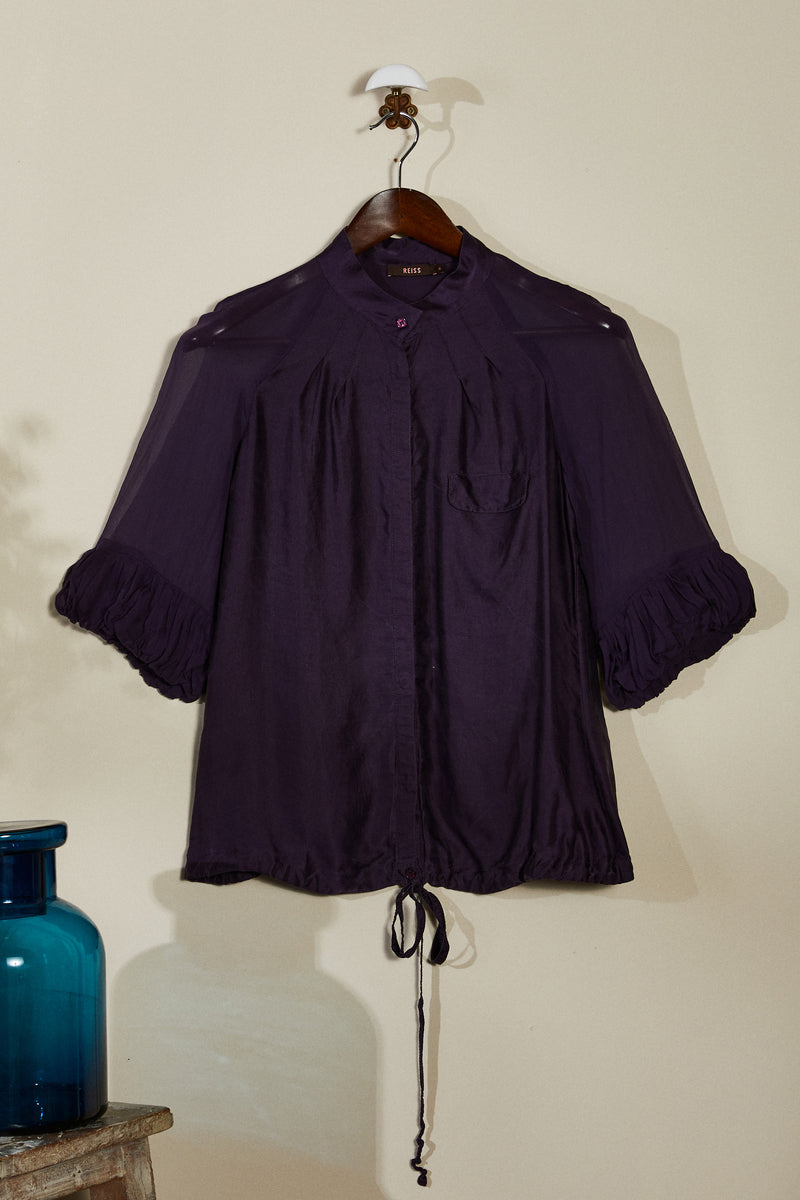 Chemise en soie violet