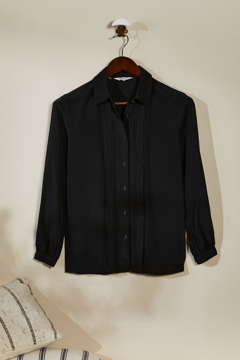 Chemise fluide droite noire