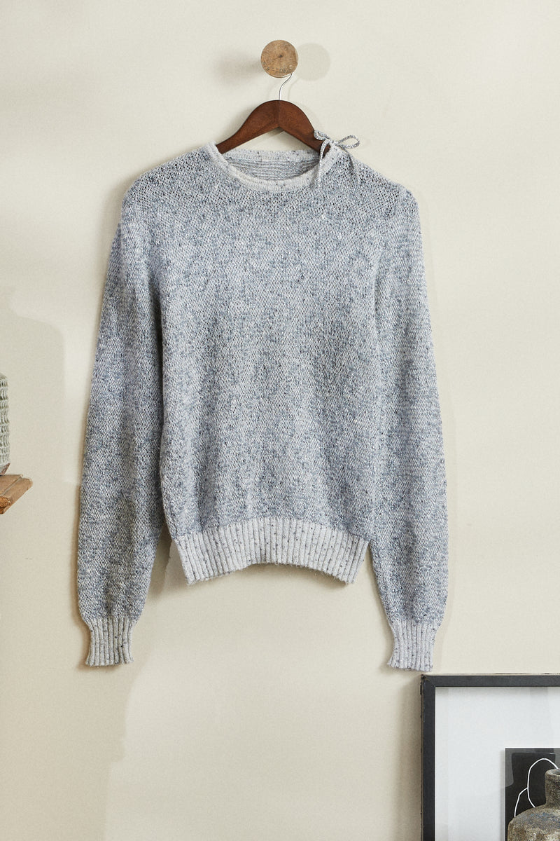 Pull en mohair pailleté gris