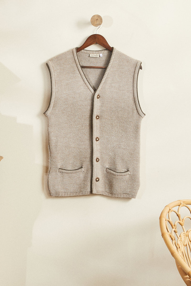 Gilet sans manche boutonné gris