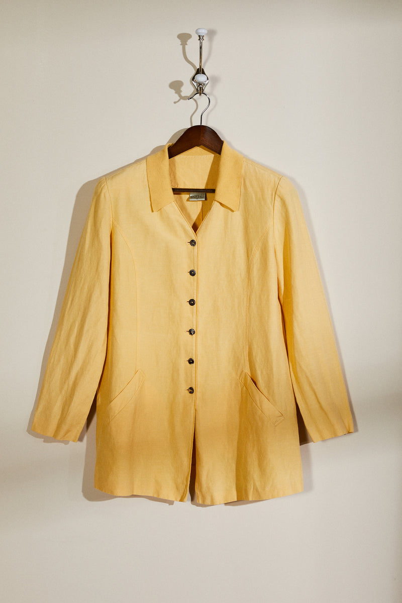 Veste en soie jaune