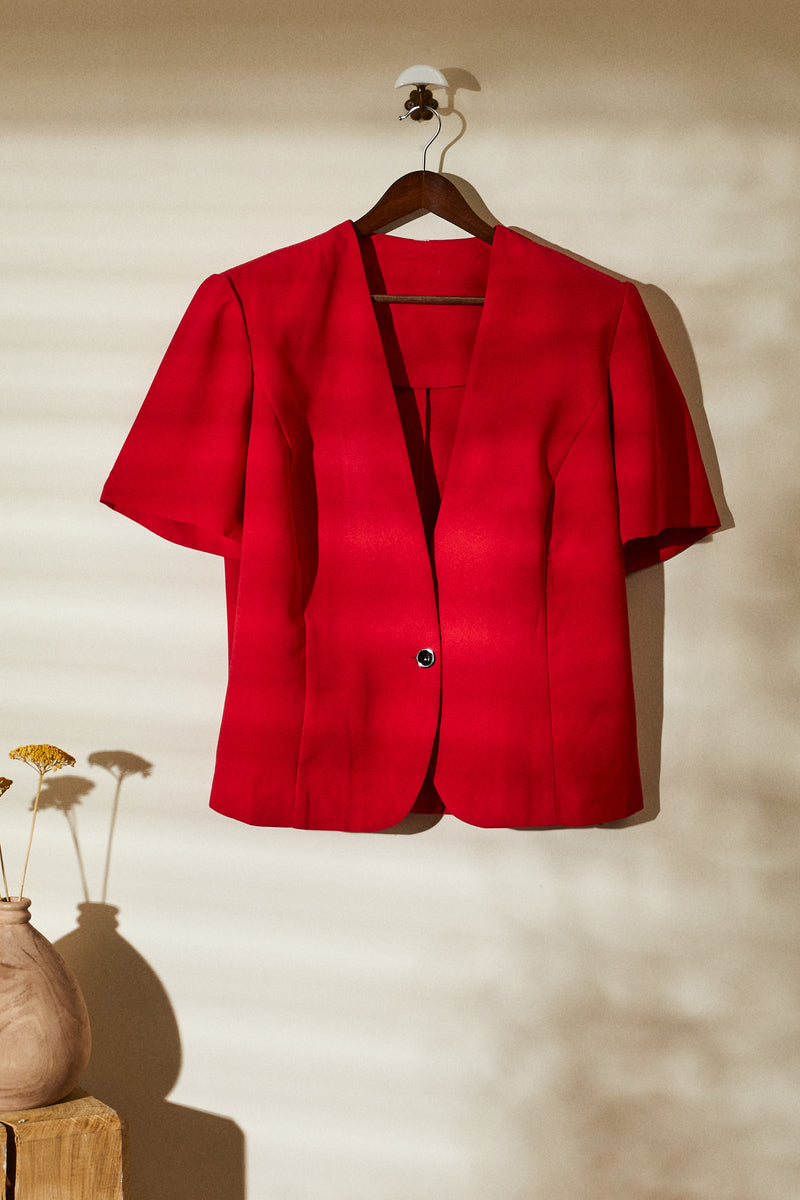 Veste tailleur rouge