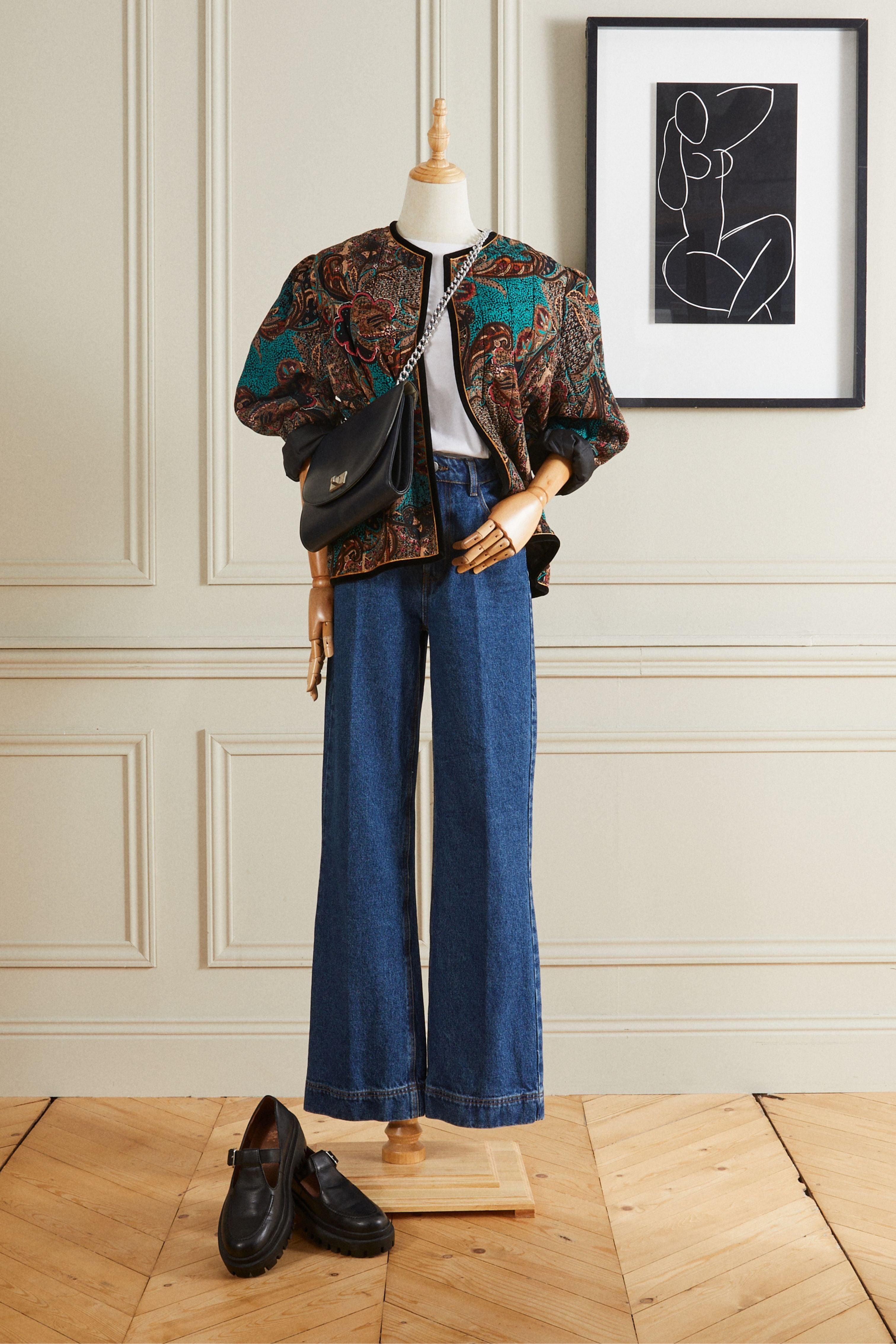 Veste matelassée à motif floral