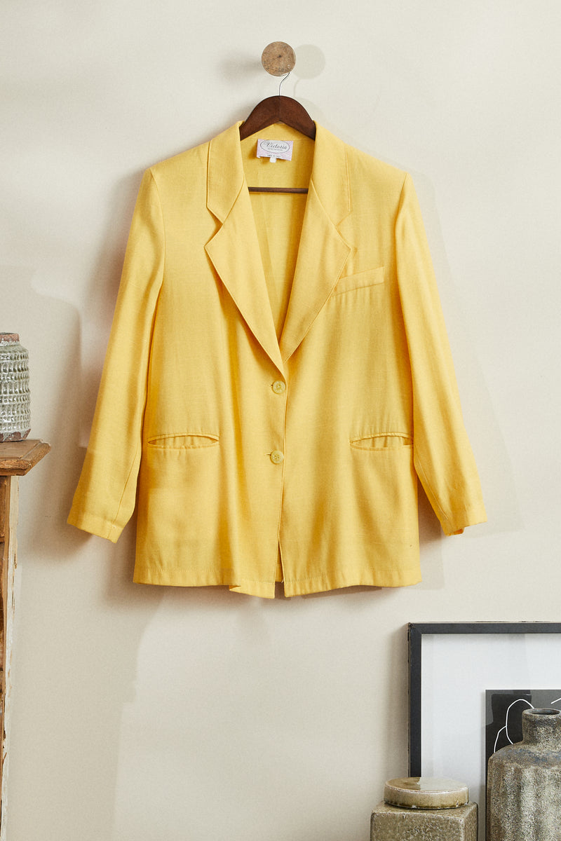 Veste de tailleur en coton jaune