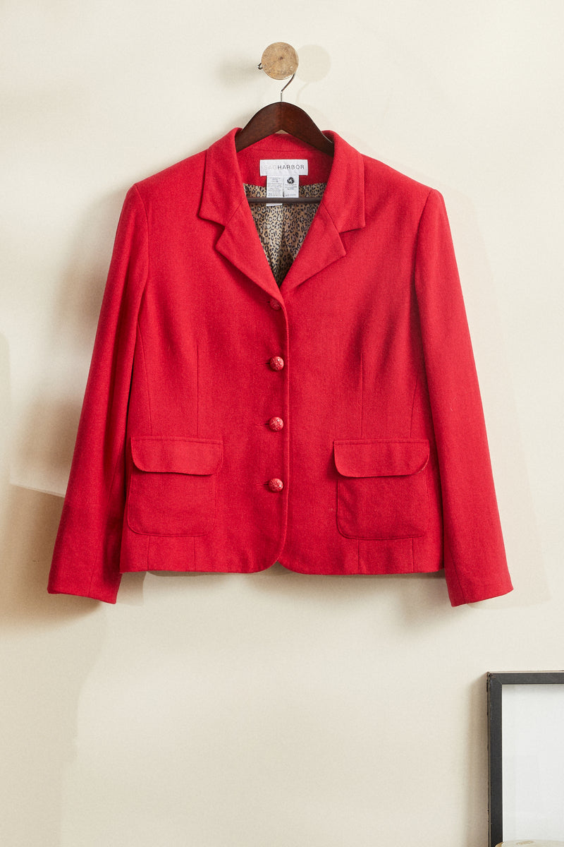 Veste en laine rouge