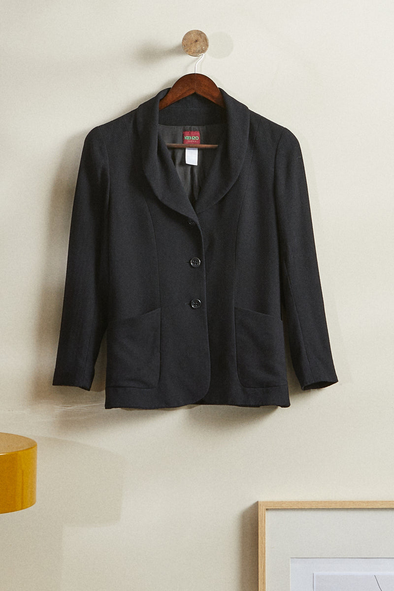 Veste de tailleur texturée noire