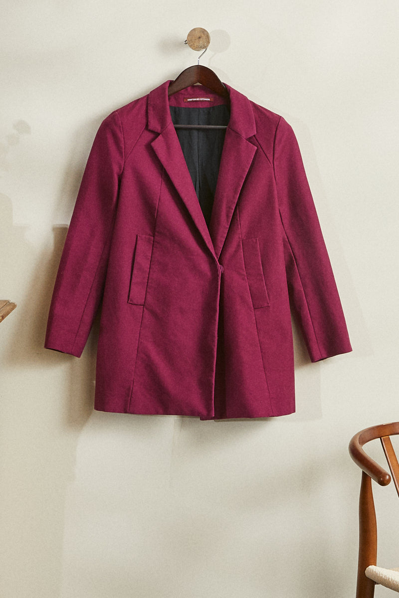 Veste longue fuchsia