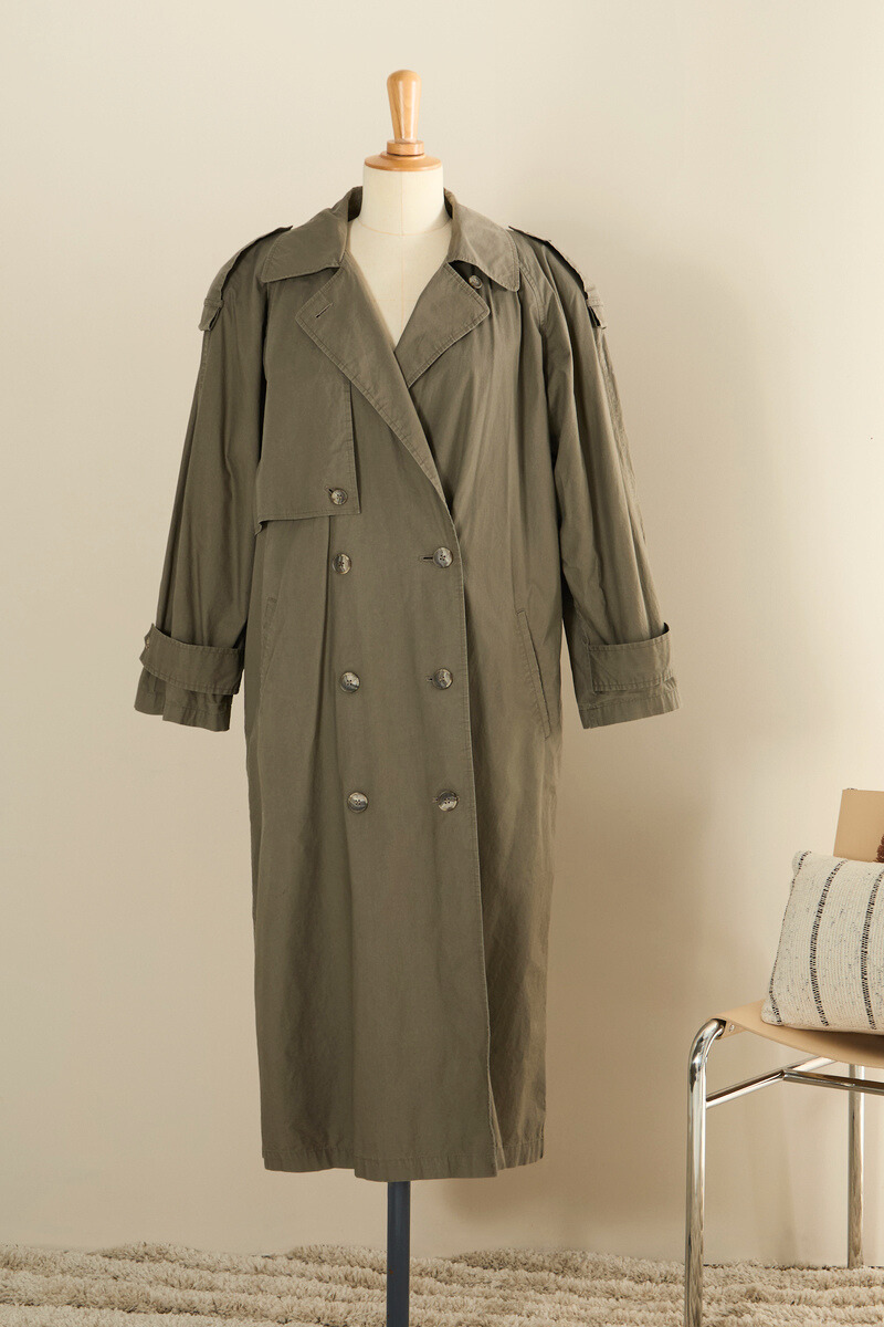 Trench long oversize kaki