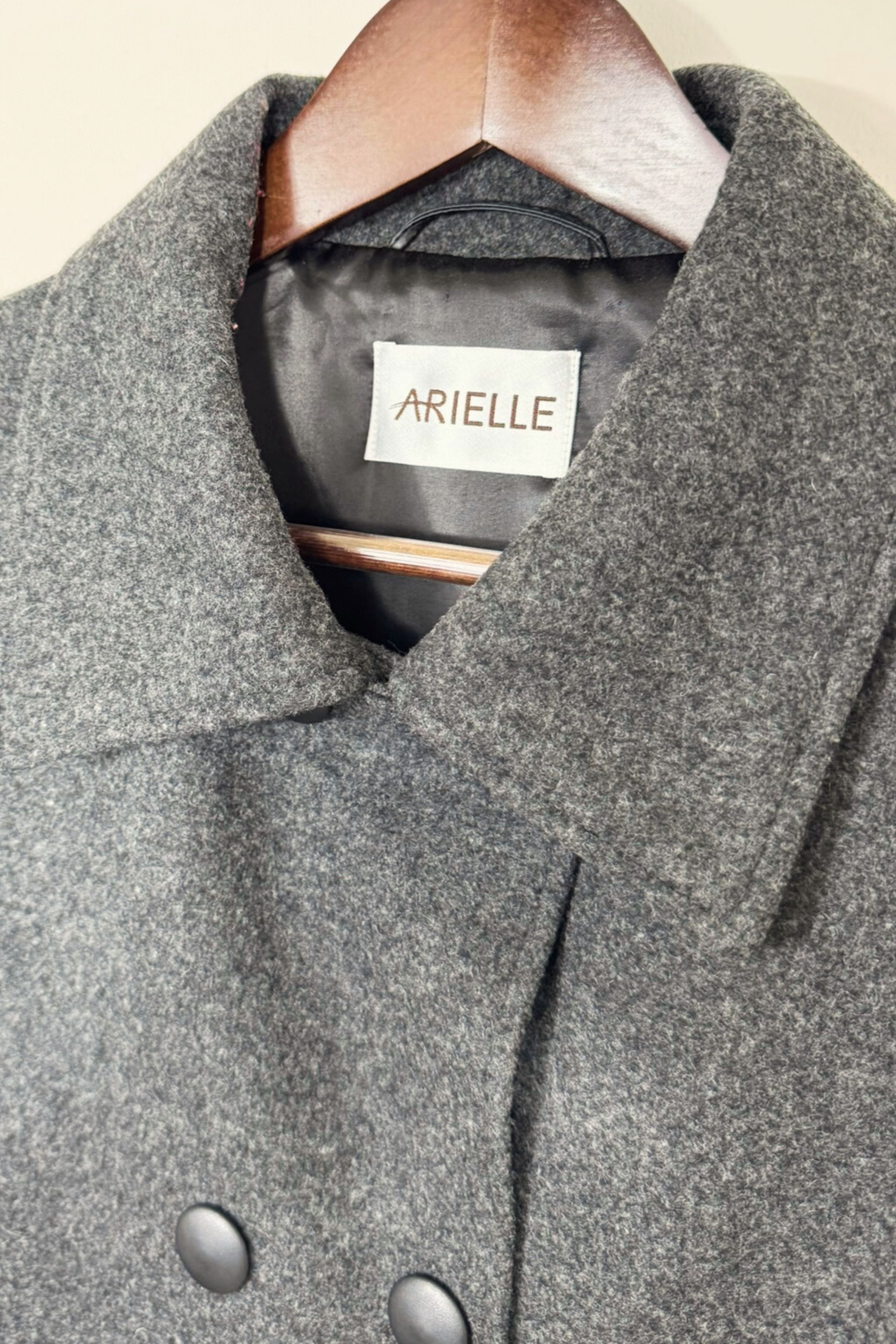 Manteau en laine long gris