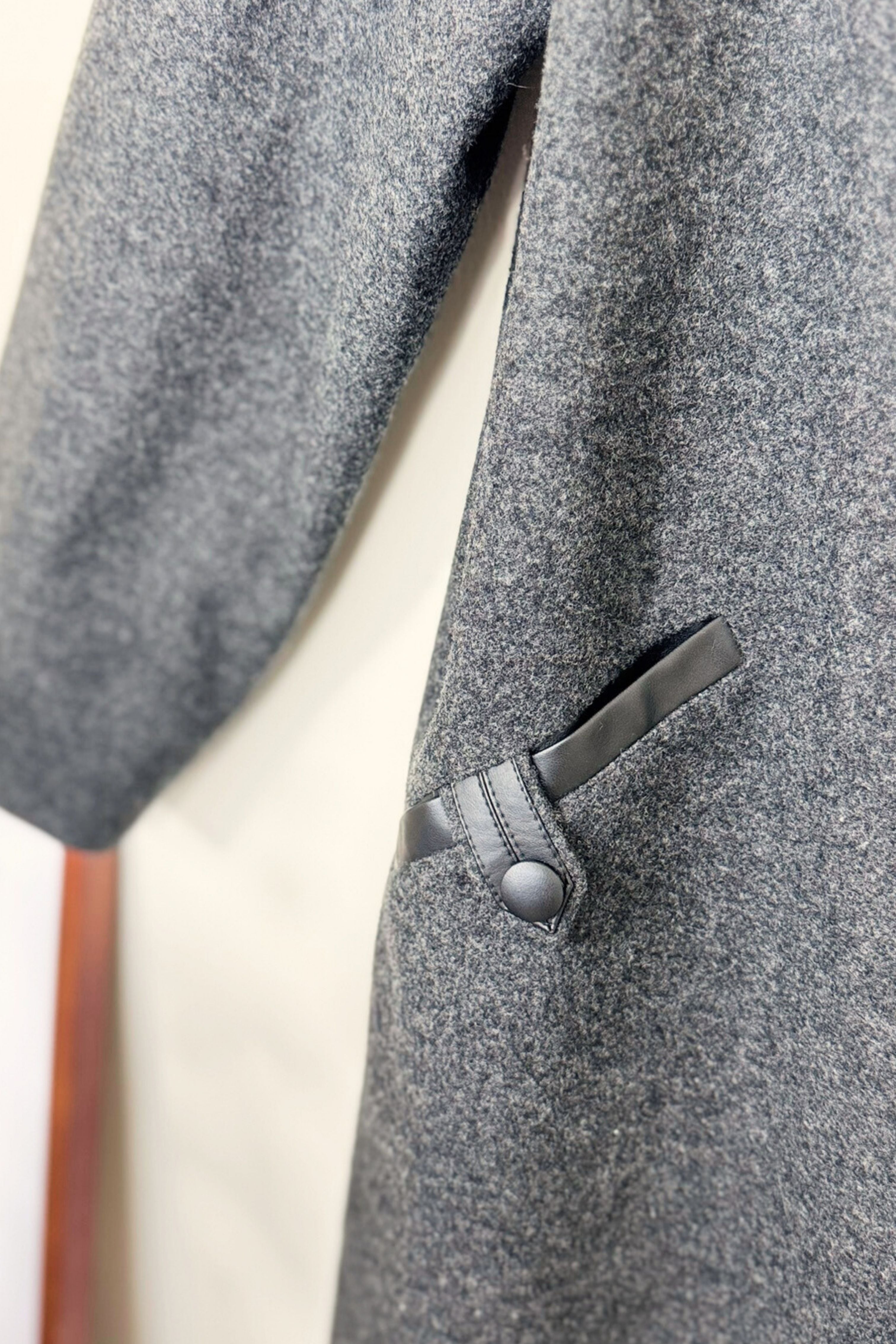 Manteau en laine long gris