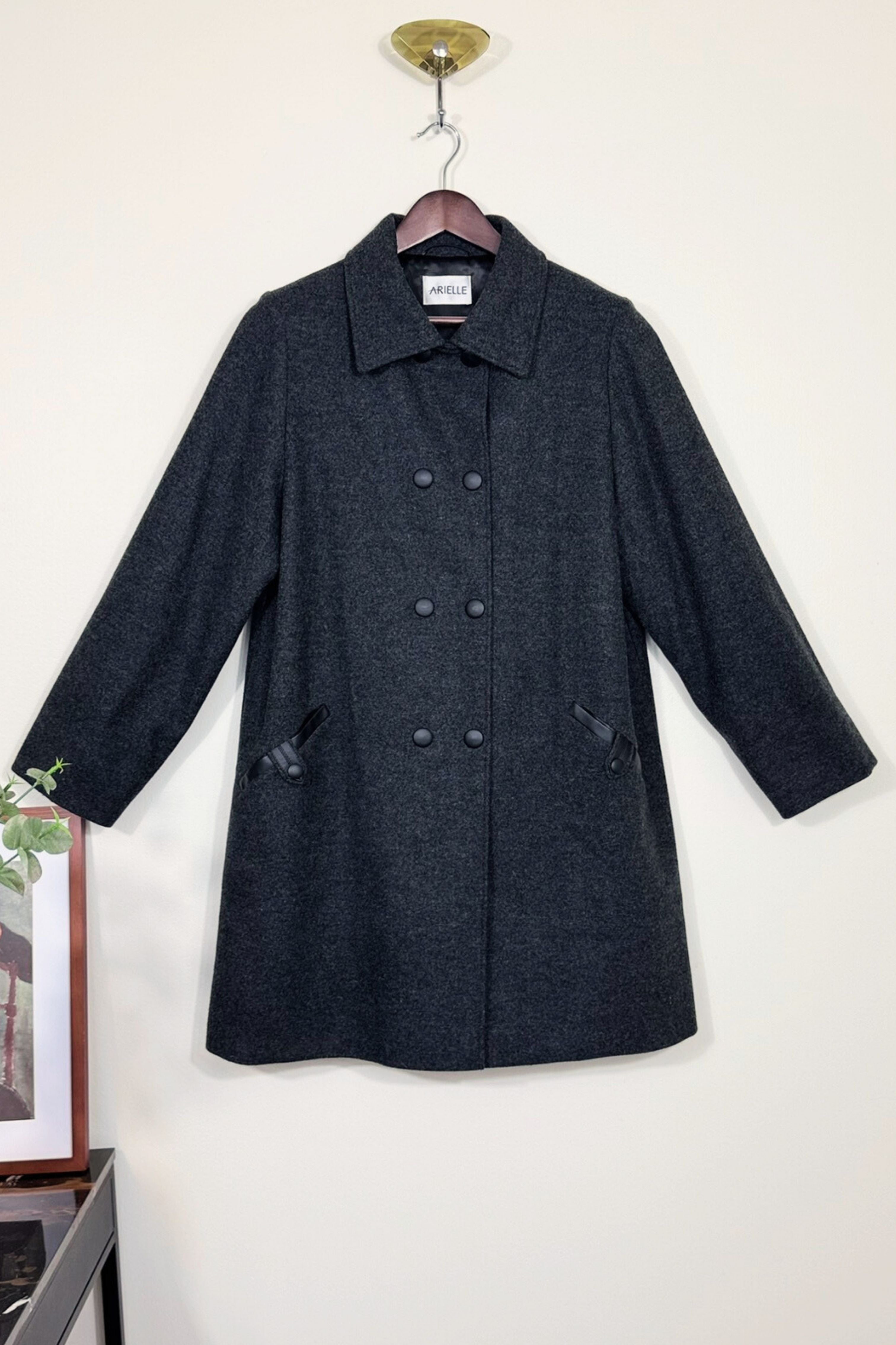 Manteau en laine long gris