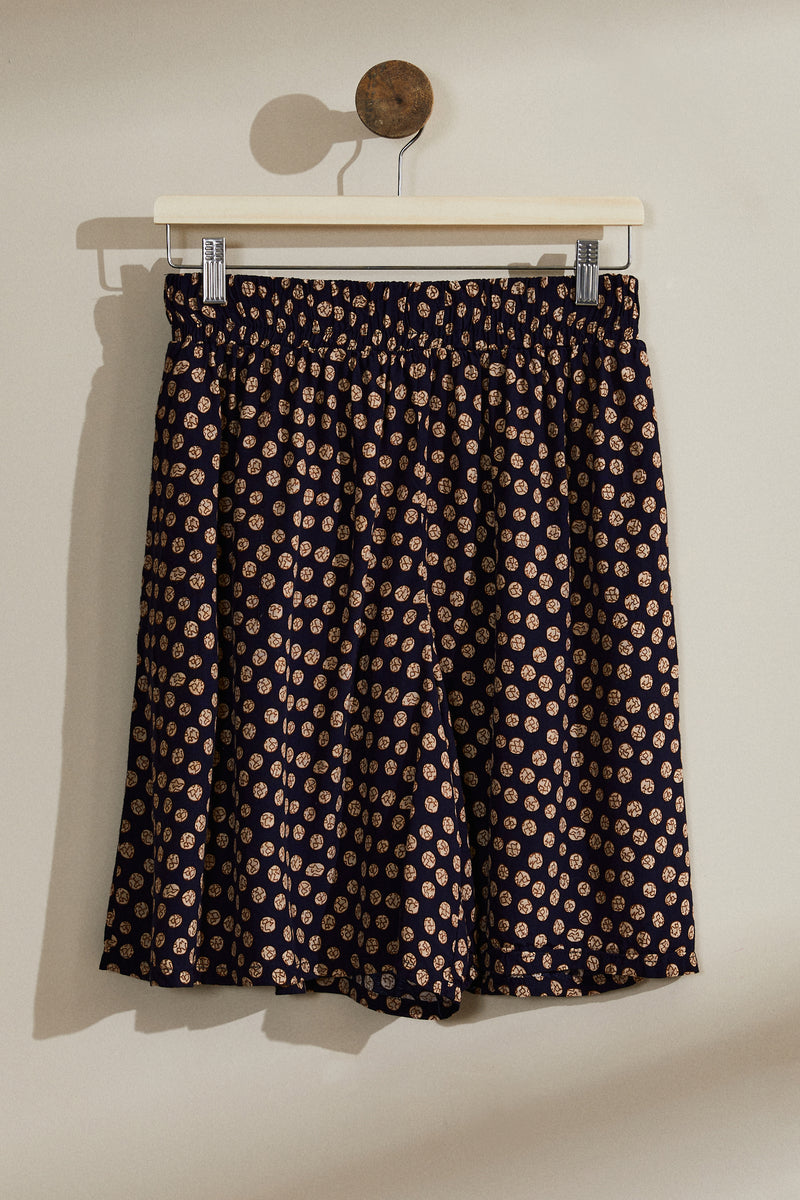 Short taille haute imprimé marine