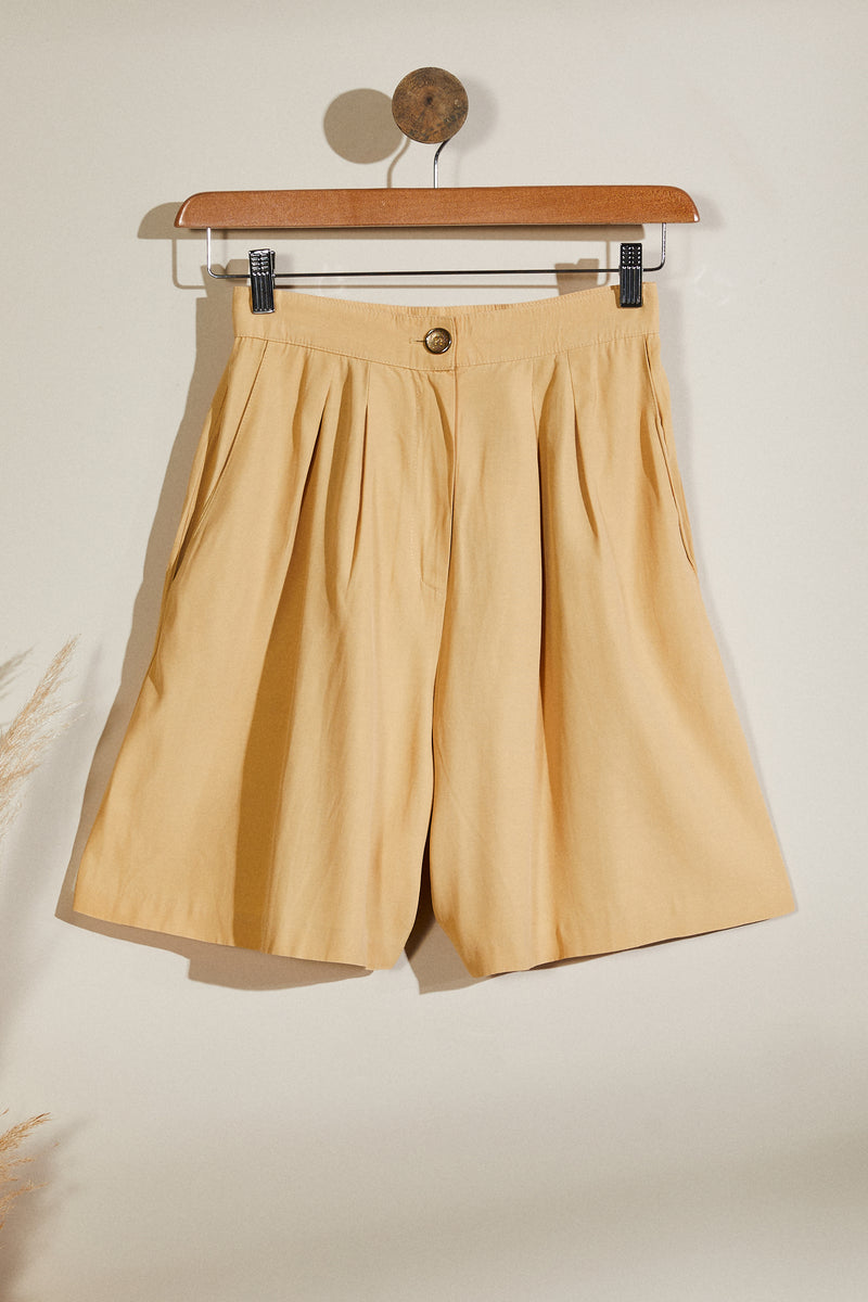 Short taille haute jaune