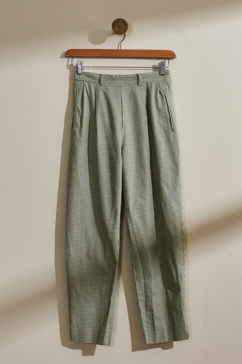 Pantalon à carreaux vert