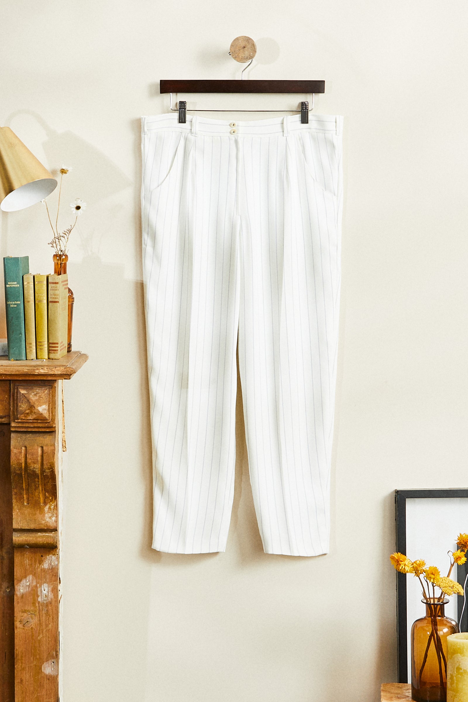 Pantalon à rayures blanc