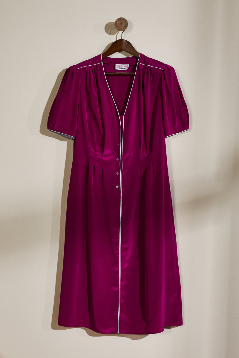 Robe chemise longue fushia