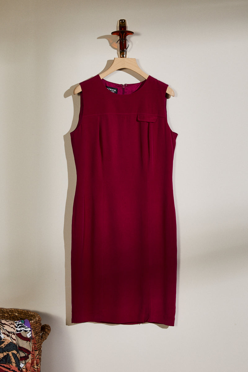 Robe en soie fushsia