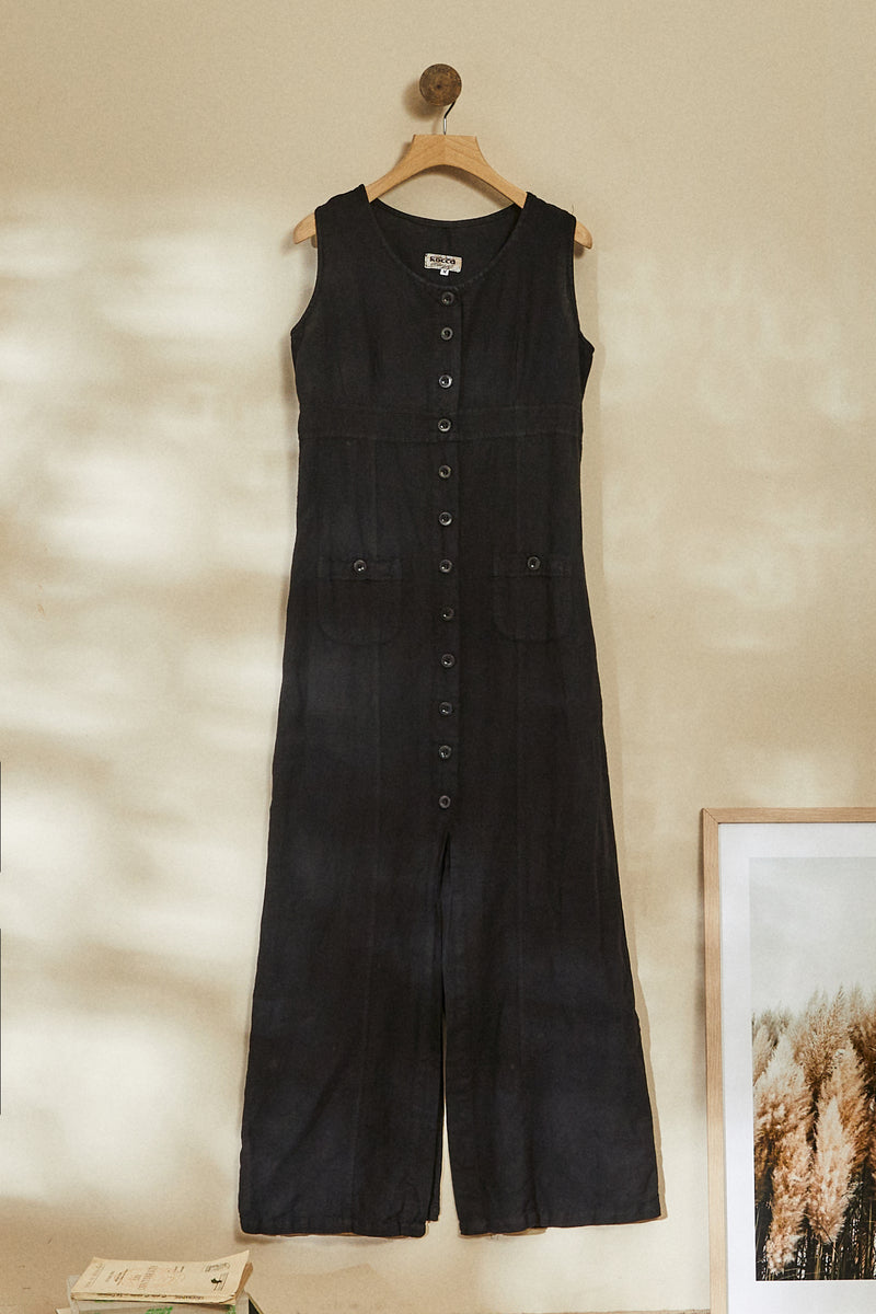 Robe longue en lin noire