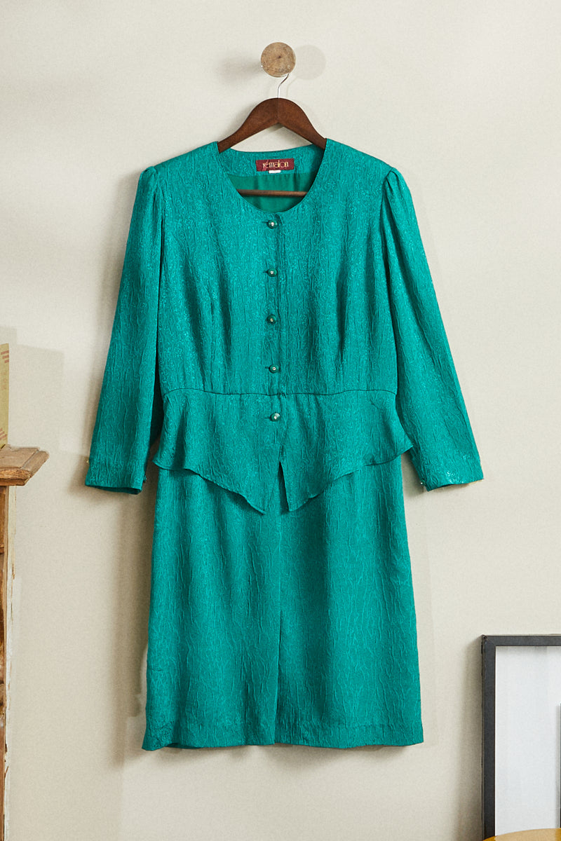 Robe courte à volants verte