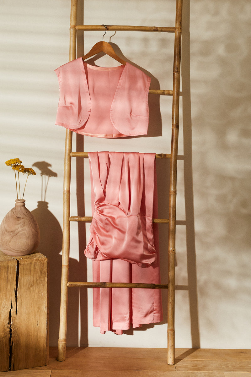 Ensemble robe et boléro rose