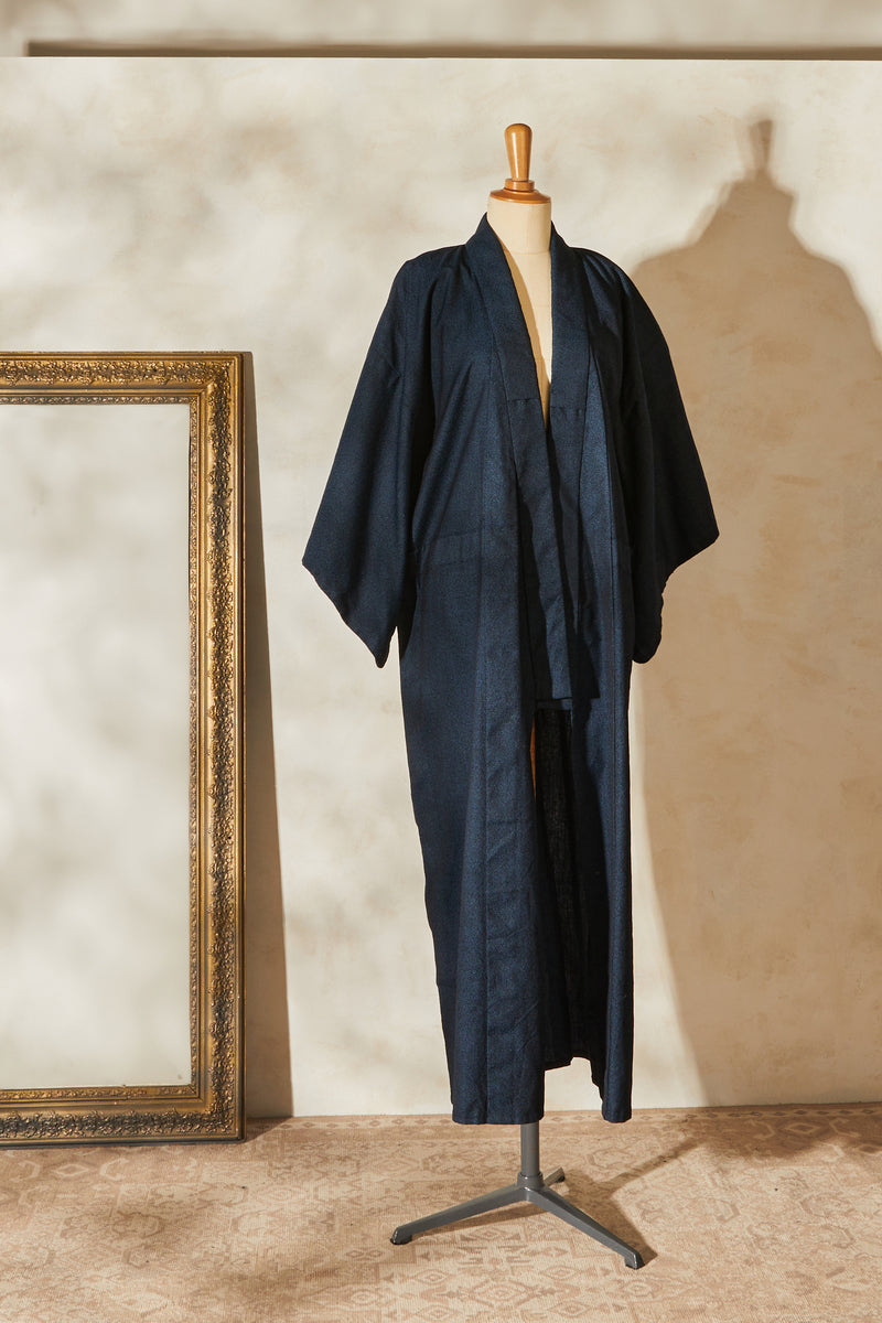 Kimono long épais et chaud marine