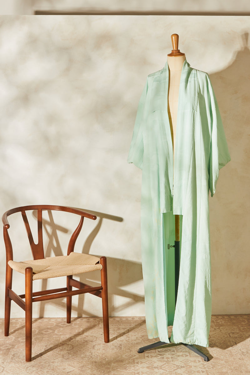 Kimono long fluide vert d'eau