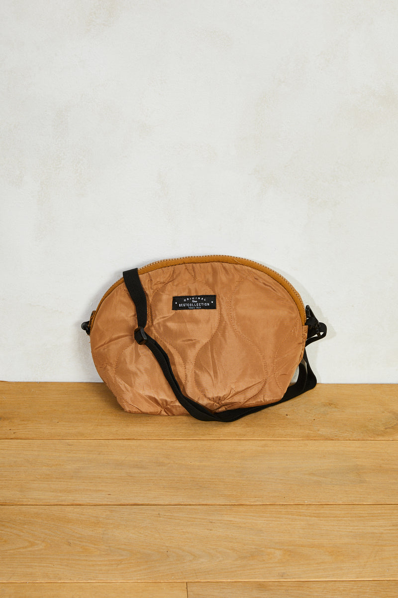 Sac banane rond matelassé camel