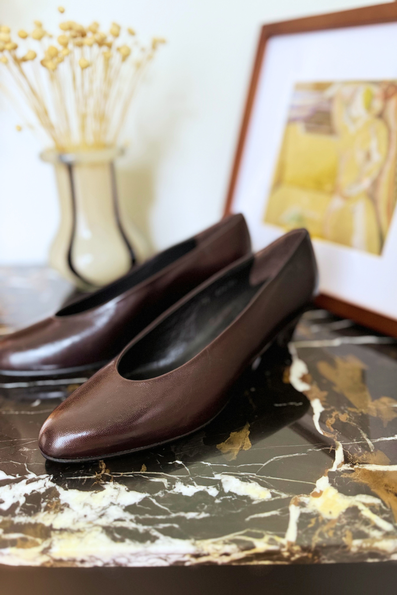 Escarpins en cuir marron - T35