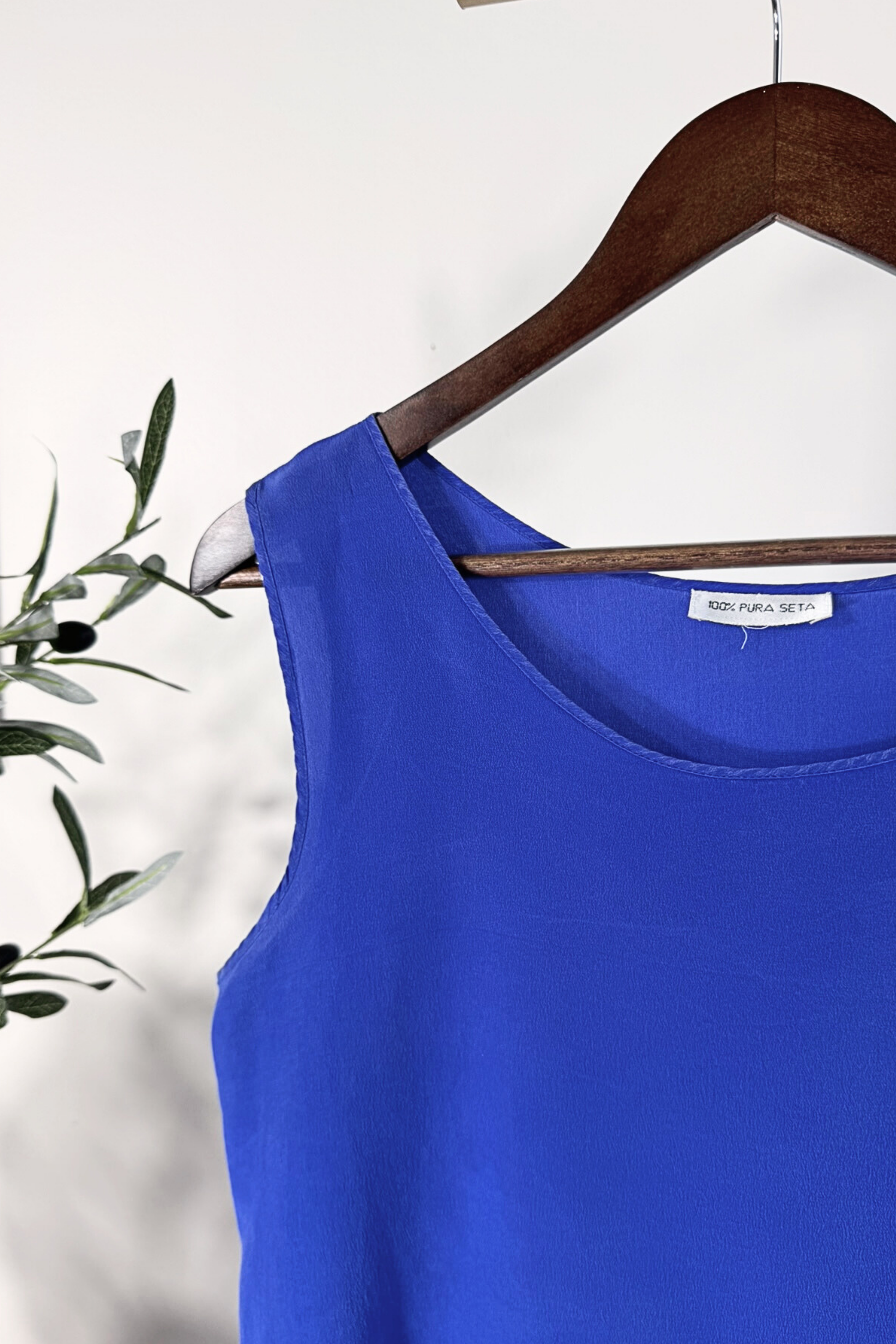 Yellow silk tank top