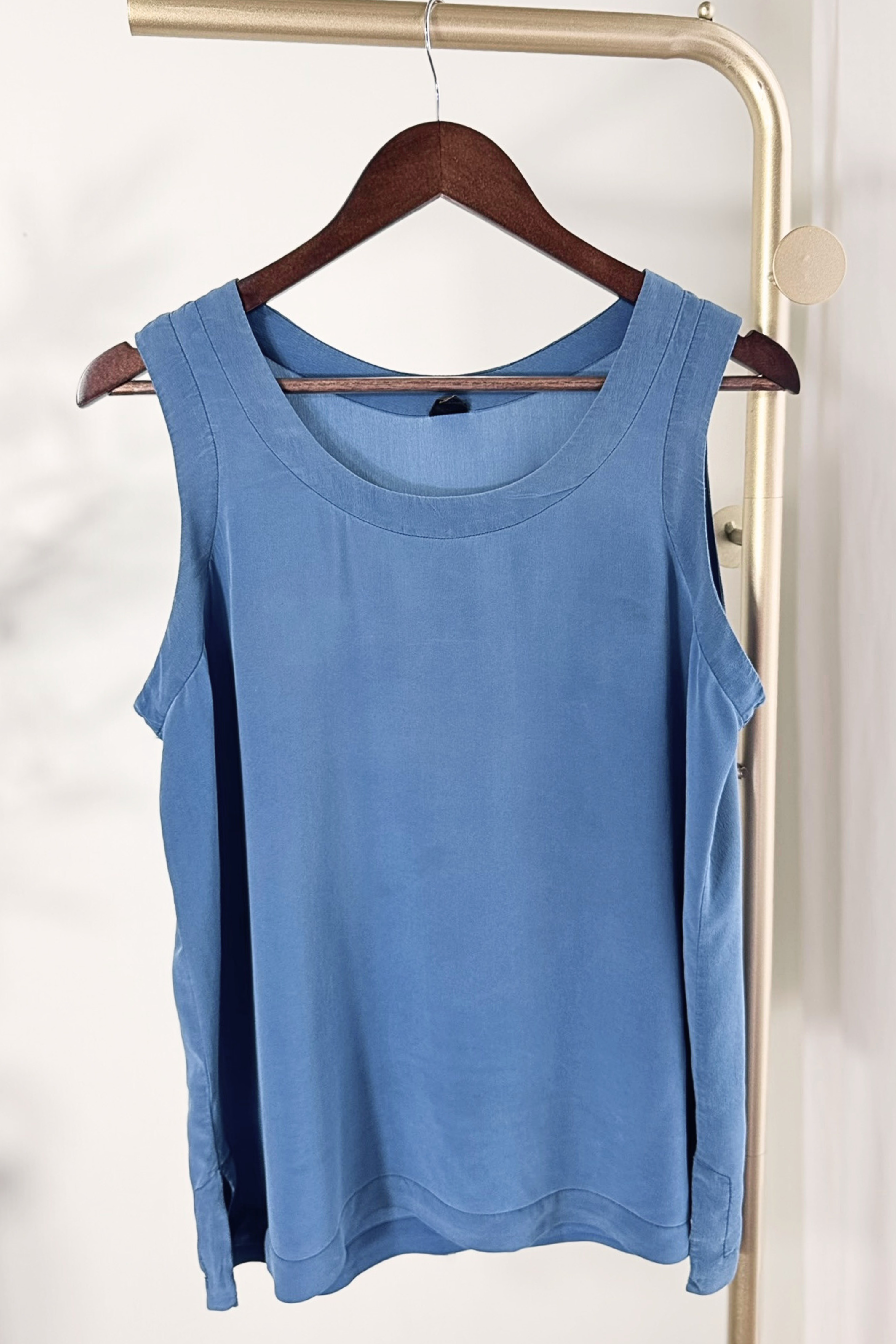Yellow silk tank top