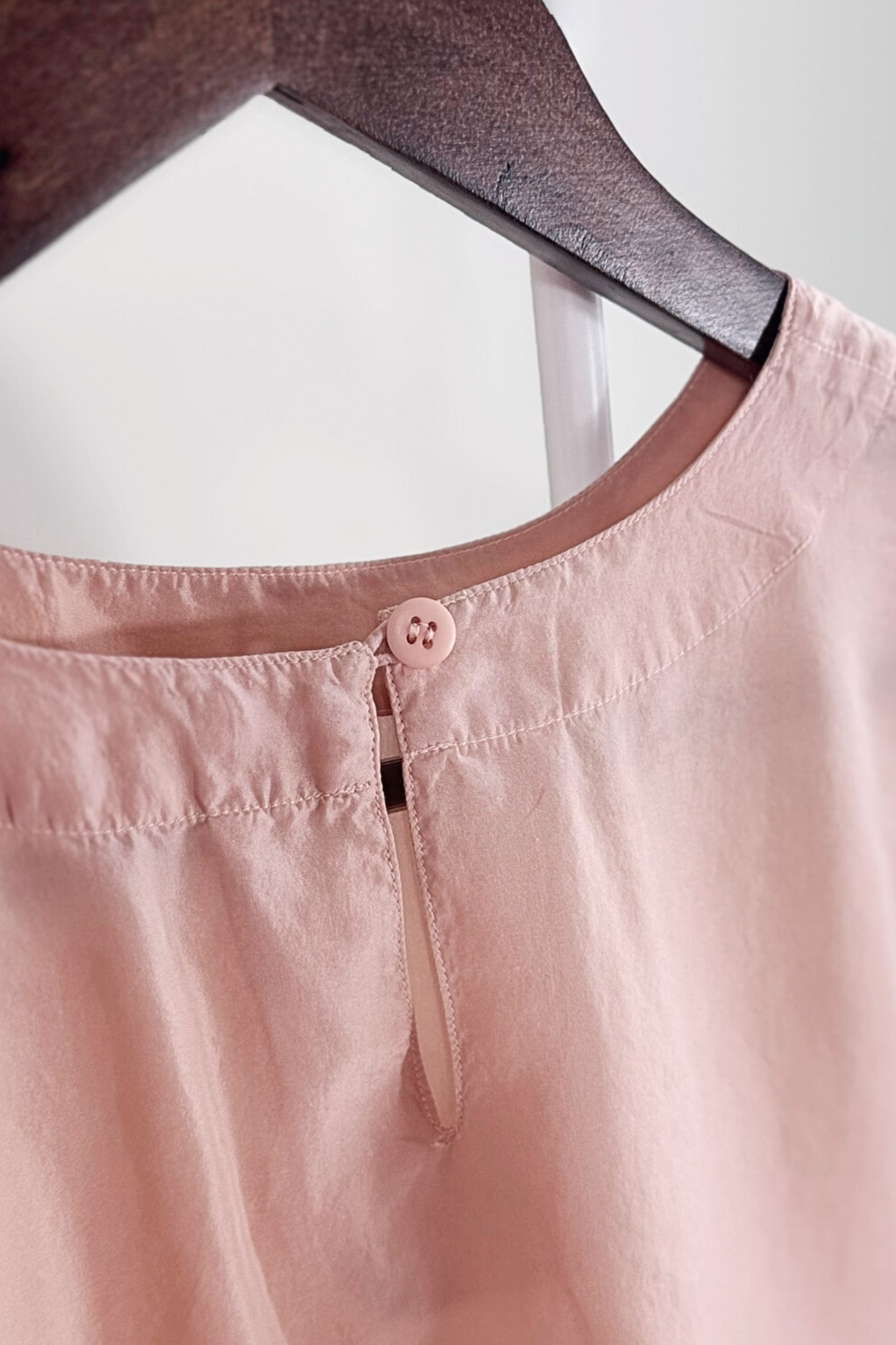 Blouse en soie rose poudré
