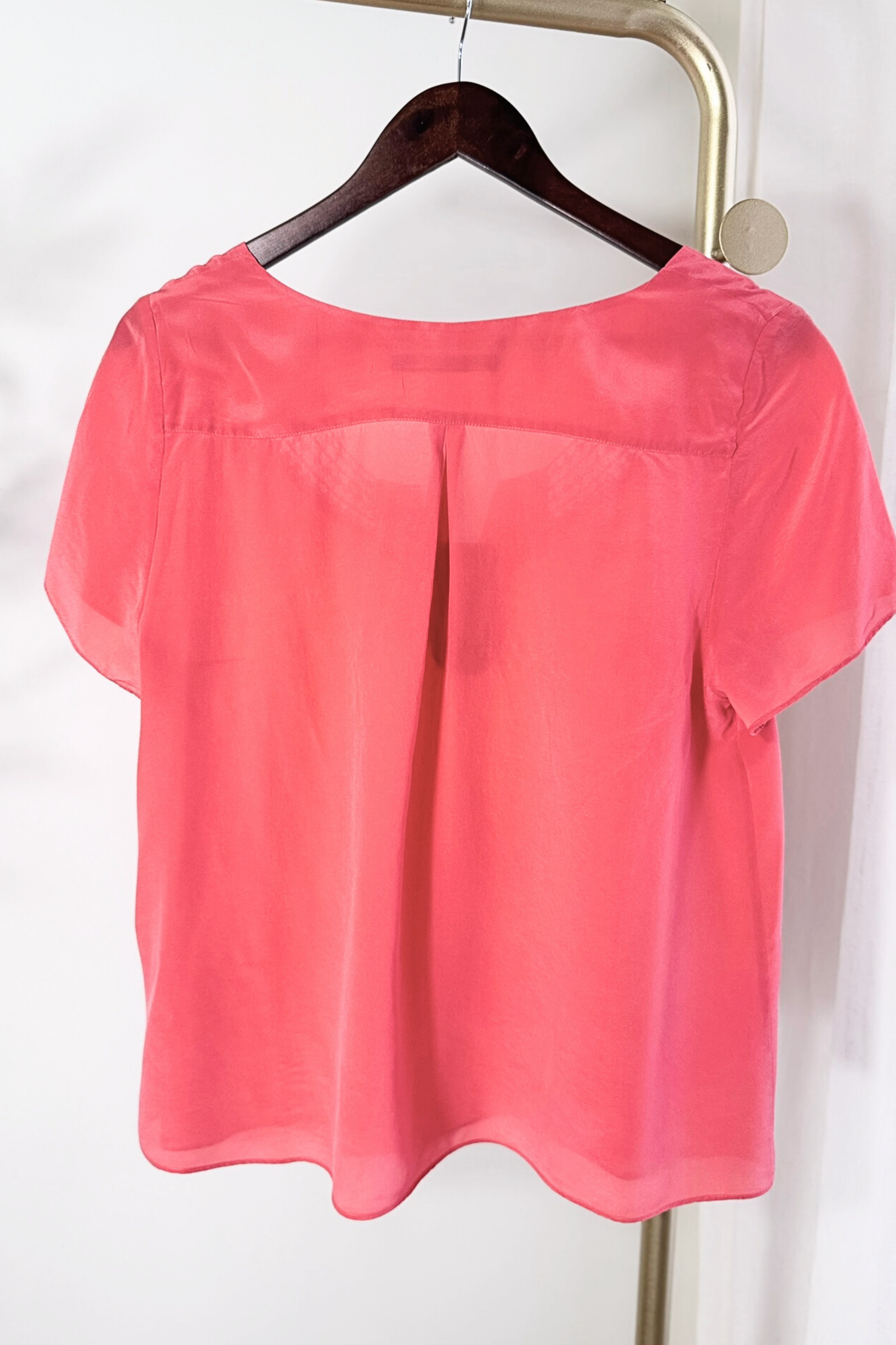 Blue silk blouse