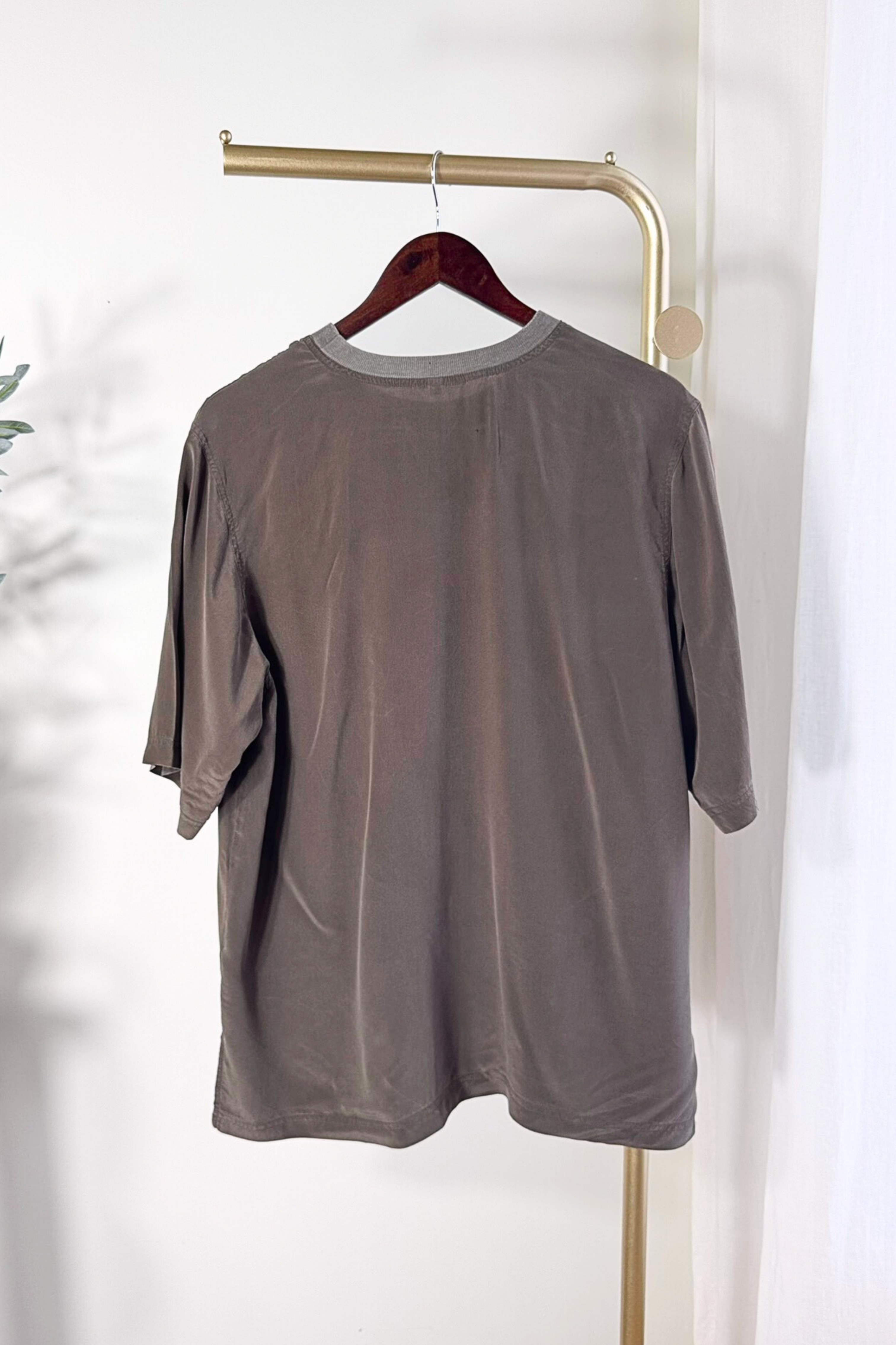 Blouse en soie casual kaki