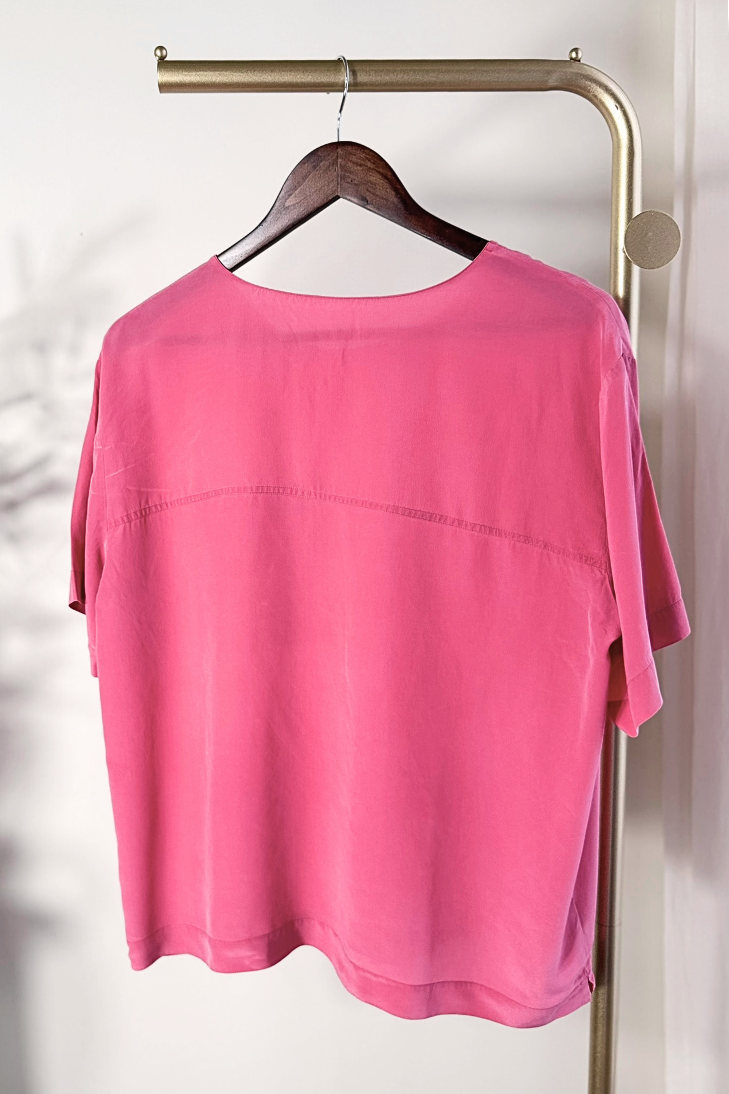 Blouse en soie fluide rose