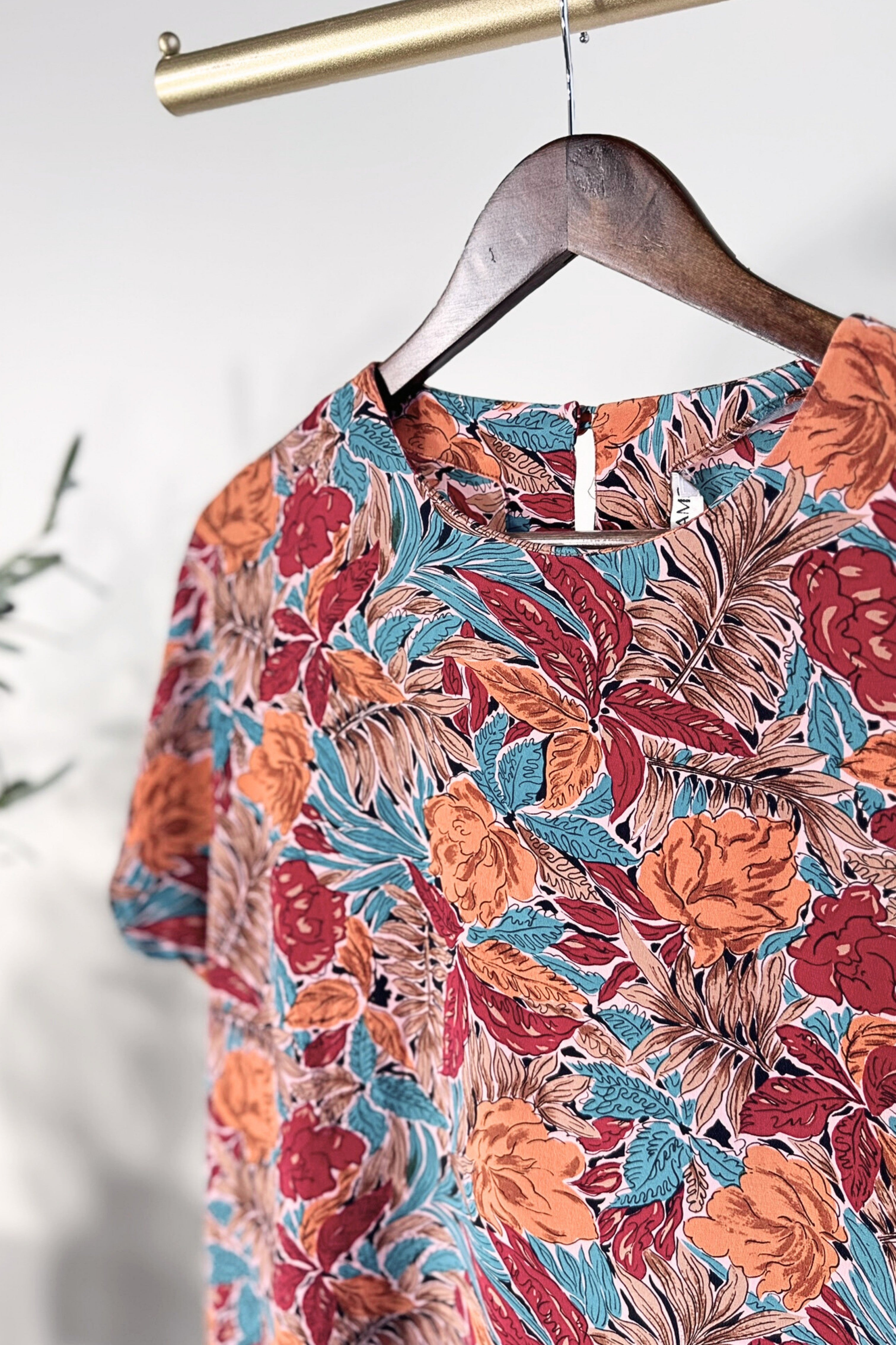 Blue silk blouse