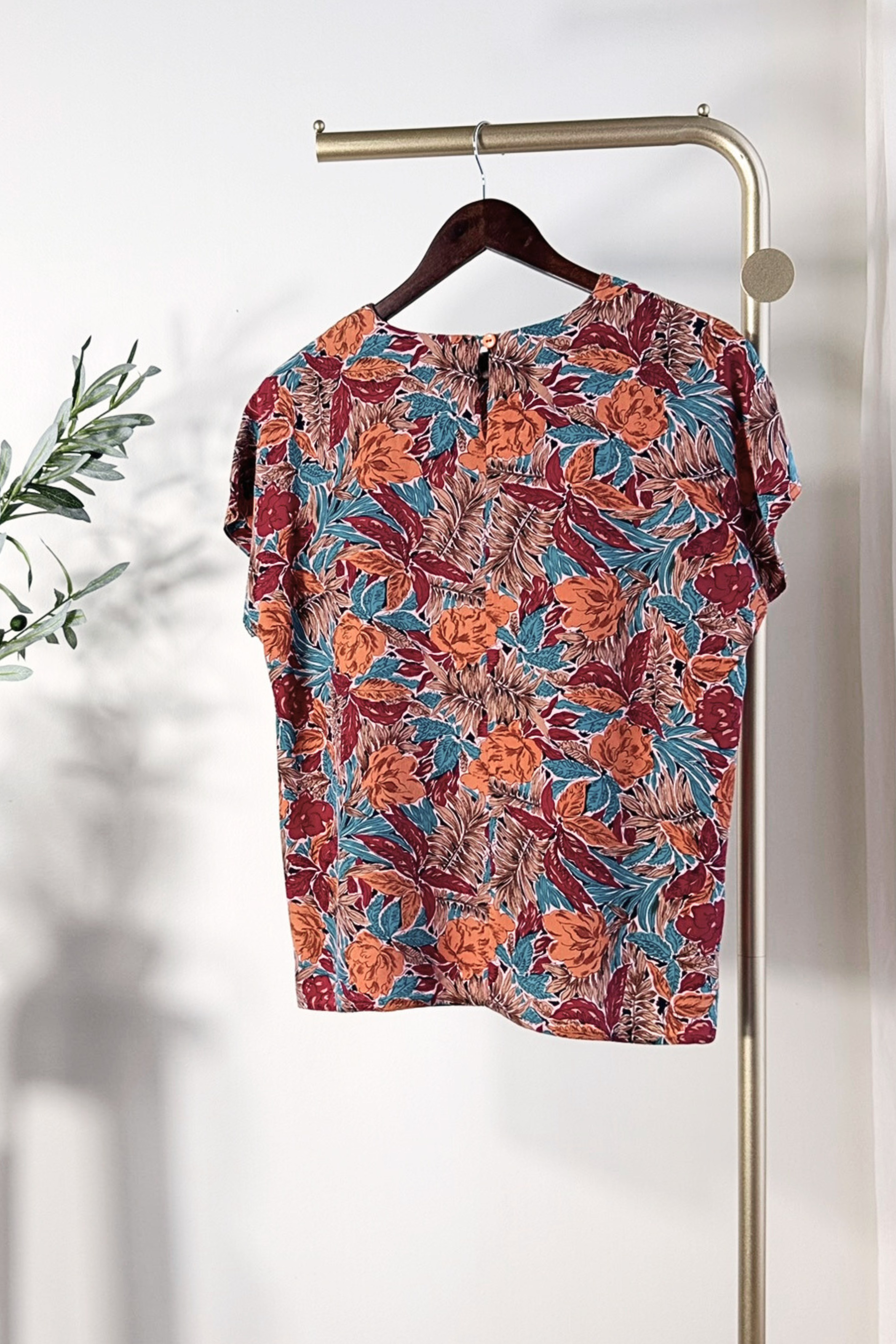 Blue silk blouse