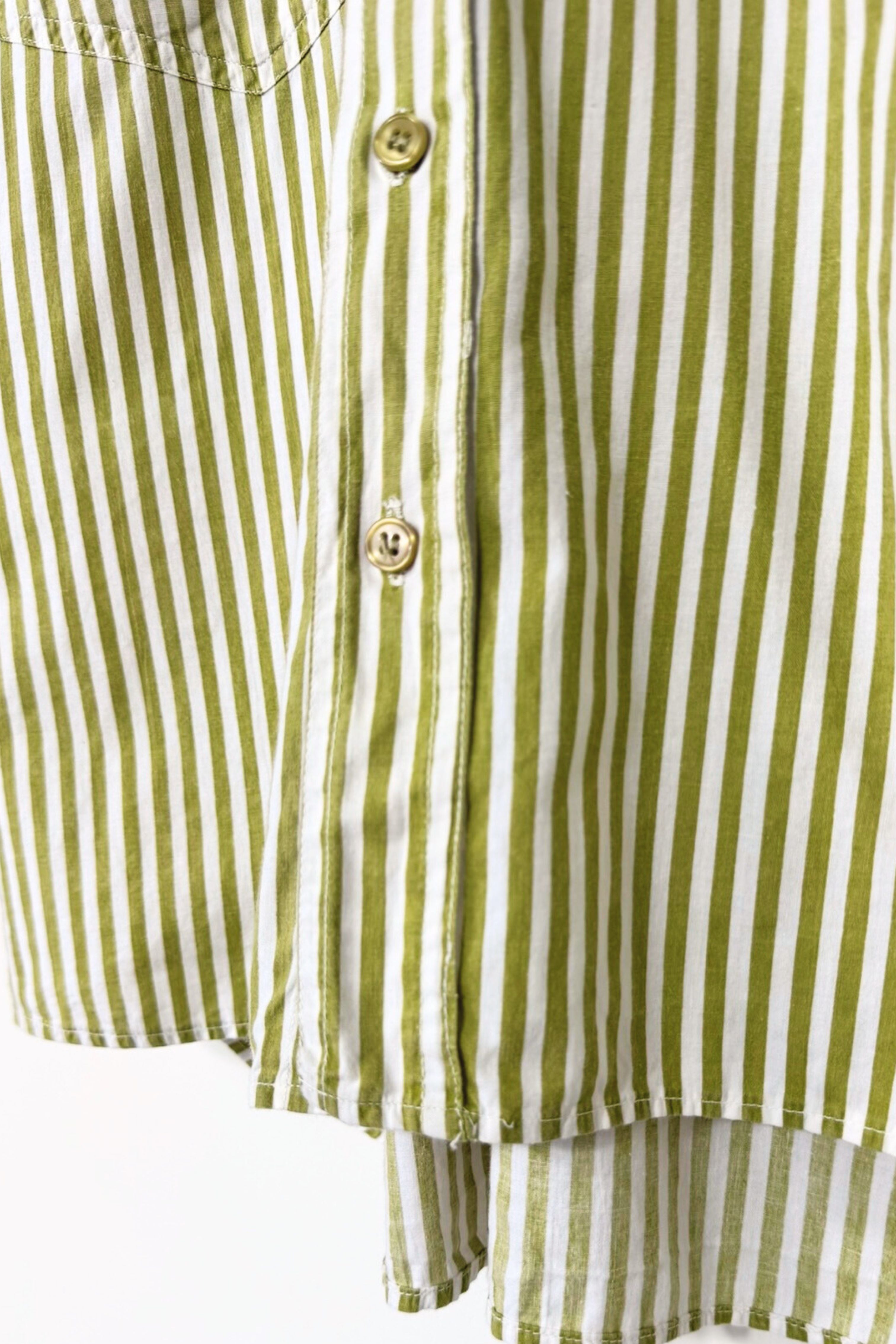 Chemisier en coton à rayures kaki