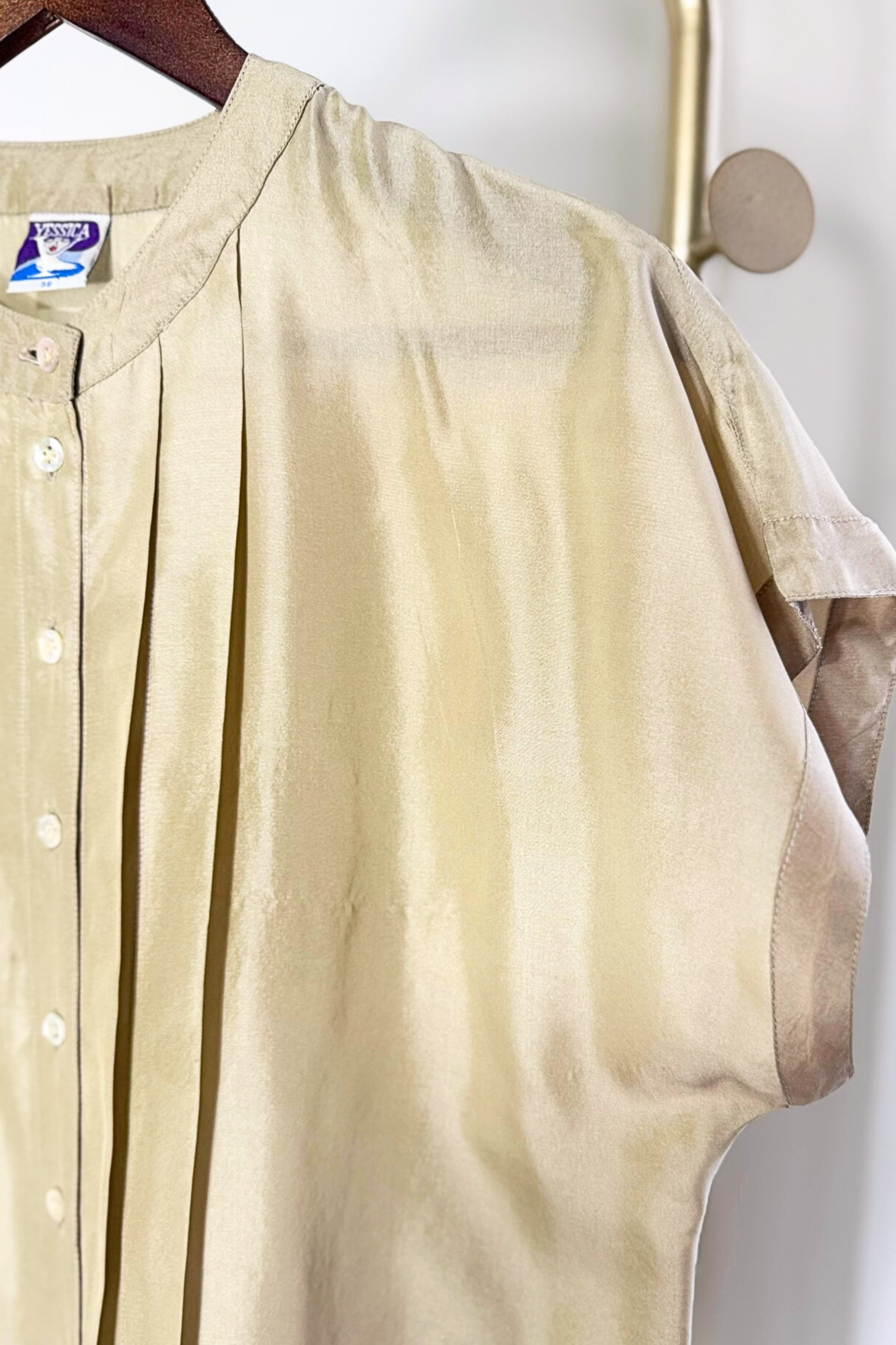 Blue silk blouse