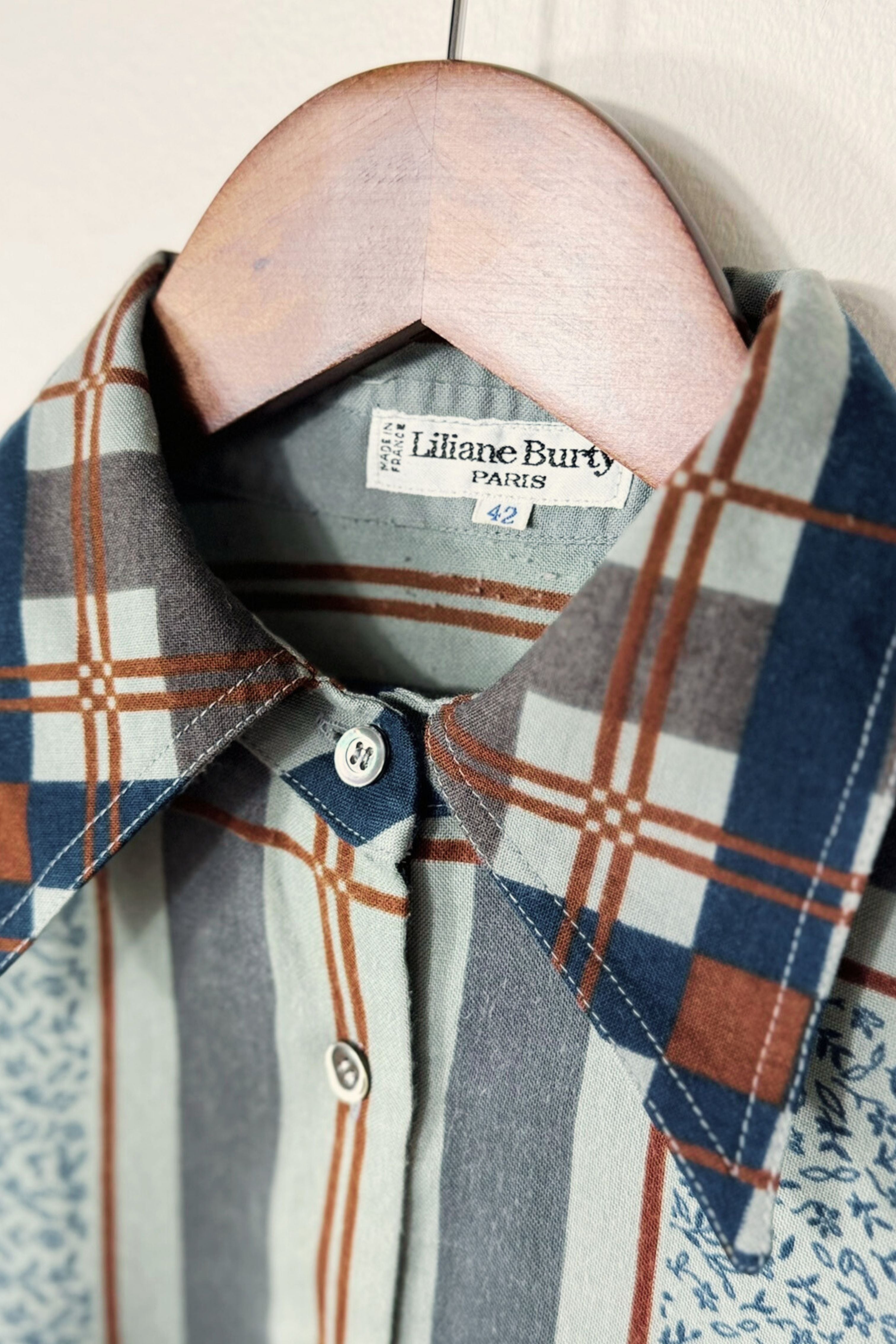 Chemise à carreaux fantaisie grise