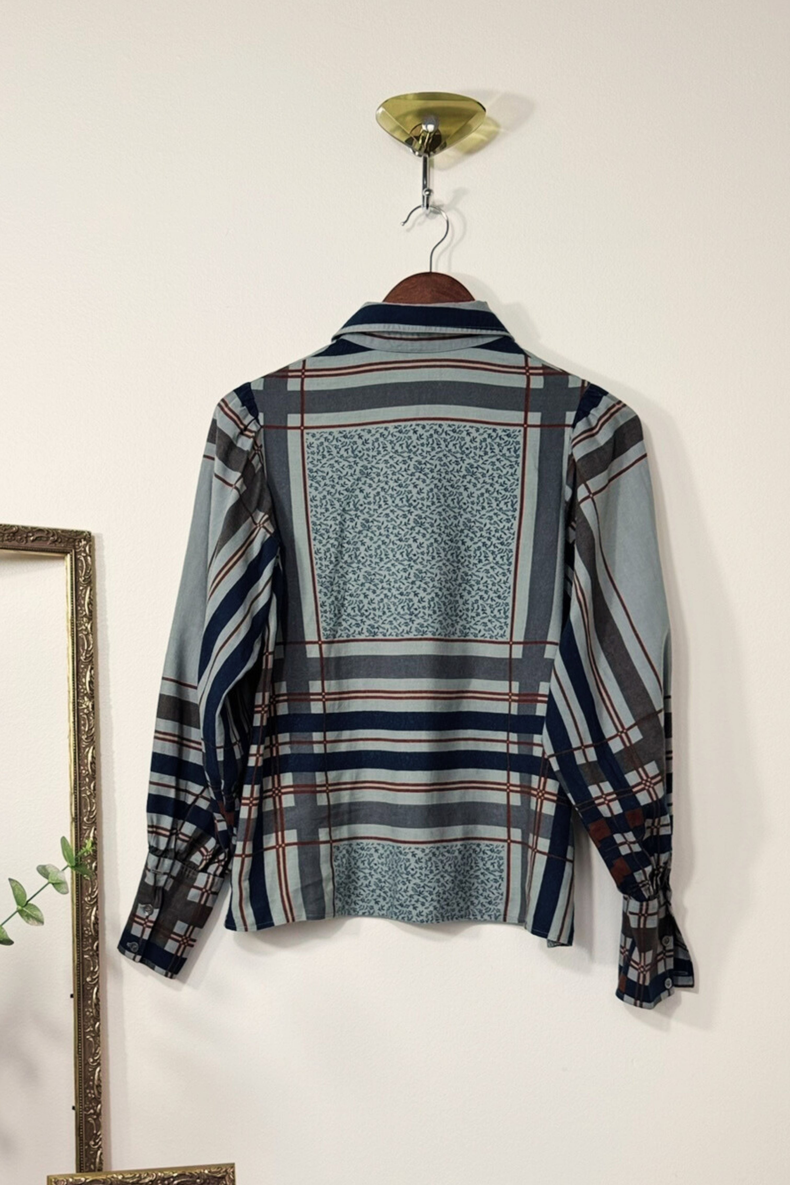 Chemise à carreaux fantaisie grise
